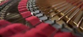 Interior of a concert grand piano